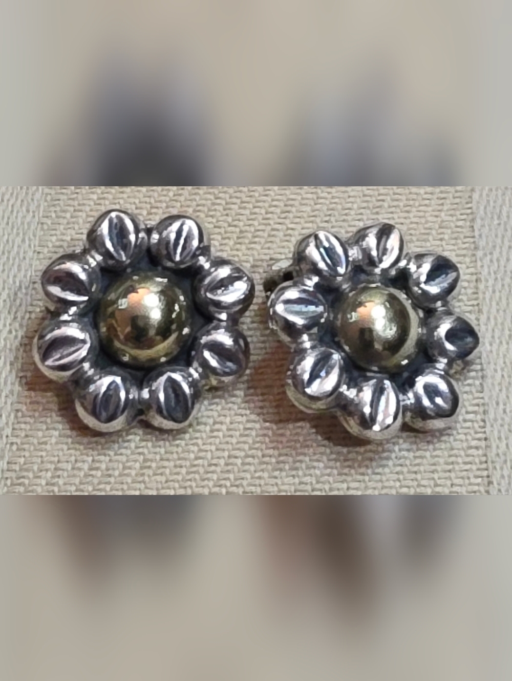 VINTAGE NATIVE AMERICAN TAXCO Clip  925 STERLING SILVER EARRINGS 8.11 Grams